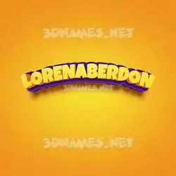 lorenaberdon in Orange Toon style - 3D name wallpaper