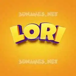 lori in Orange Toon style - 3D name wallpaper