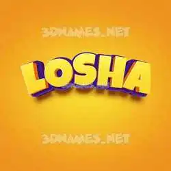 losha in Orange Toon style - 3D name wallpaper