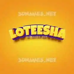 loteesha in Orange Toon style - 3D name wallpaper
