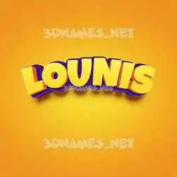 lounis in Orange Toon style - 3D name wallpaper