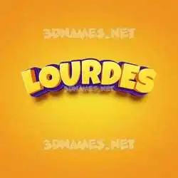 lourdes in Orange Toon style - 3D name wallpaper