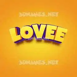 lovee in Orange Toon style - 3D name wallpaper