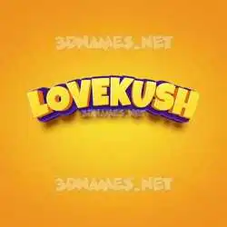 lovekush in Orange Toon style - 3D name wallpaper