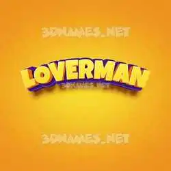 loverman in Orange Toon style - 3D name wallpaper