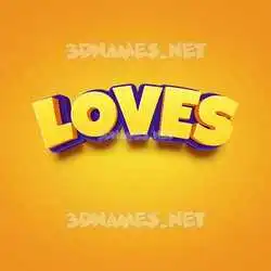 loves in Orange Toon style - 3D name wallpaper