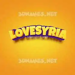 lovesyria in Orange Toon style - 3D name wallpaper