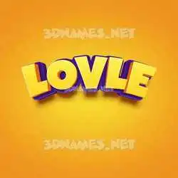 lovle in Orange Toon style - 3D name wallpaper