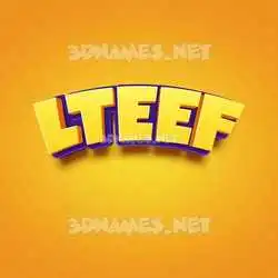 lteef in Orange Toon style - 3D name wallpaper