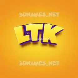 ltk in Orange Toon style - 3D name wallpaper