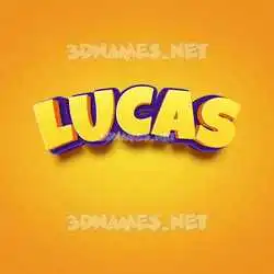 lucas in Orange Toon style - 3D name wallpaper