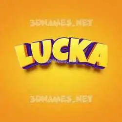 lucka in Orange Toon style - 3D name wallpaper
