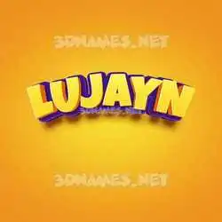 lujayn in Orange Toon style - 3D name wallpaper