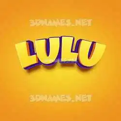 lulu in Orange Toon style - 3D name wallpaper