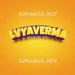 lvyaverma in Orange Toon style - 3D name wallpaper