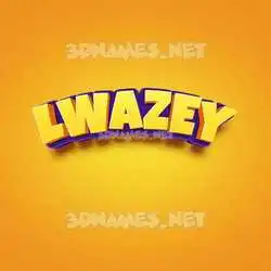 lwazey in Orange Toon style - 3D name wallpaper