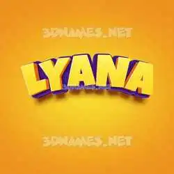 lyana in Orange Toon style - 3D name wallpaper