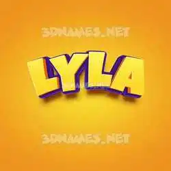 lyla in Orange Toon style - 3D name wallpaper