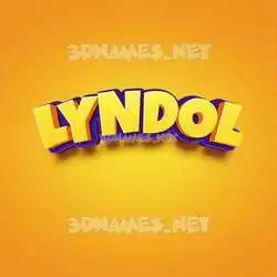 lyndol in Orange Toon style - 3D name wallpaper