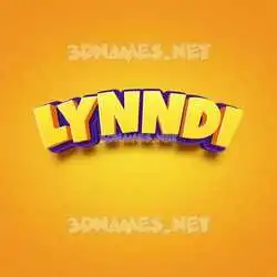 lynndi in Orange Toon style - 3D name wallpaper