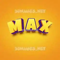 m a x in Orange Toon style - 3D name wallpaper