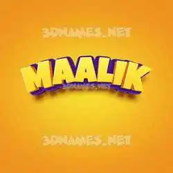 maalik in Orange Toon style - 3D name wallpaper