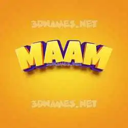 maam in Orange Toon style - 3D name wallpaper