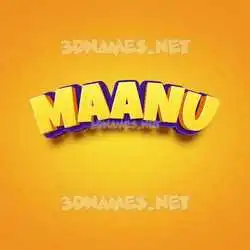 maanu in Orange Toon style - 3D name wallpaper