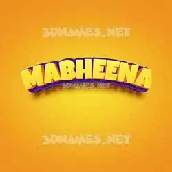 mabheena in Orange Toon style - 3D name wallpaper
