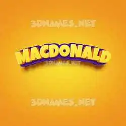 macdonald in Orange Toon style - 3D name wallpaper