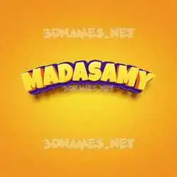 madasamy in Orange Toon style - 3D name wallpaper