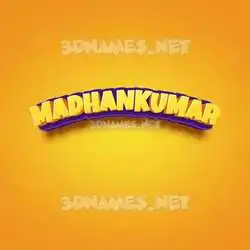 madhankumar in Orange Toon style - 3D name wallpaper