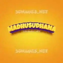 madhusudhana in Orange Toon style - 3D name wallpaper