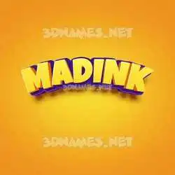 madink in Orange Toon style - 3D name wallpaper