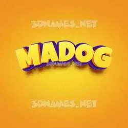 madog in Orange Toon style - 3D name wallpaper