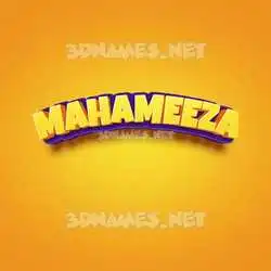 mahameeza in Orange Toon style - 3D name wallpaper
