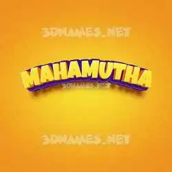 mahamutha in Orange Toon style - 3D name wallpaper