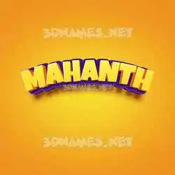 mahanth in Orange Toon style - 3D name wallpaper