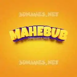 mahebub in Orange Toon style - 3D name wallpaper