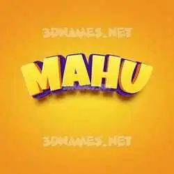 mahu in Orange Toon style - 3D name wallpaper