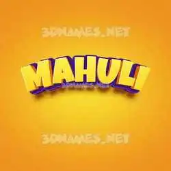 mahuli in Orange Toon style - 3D name wallpaper