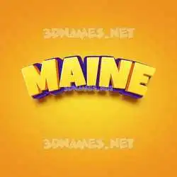 maine in Orange Toon style - 3D name wallpaper