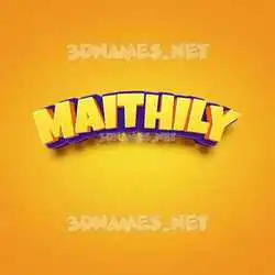 maithily in Orange Toon style - 3D name wallpaper