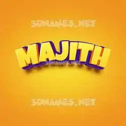 majith in Orange Toon style - 3D name wallpaper