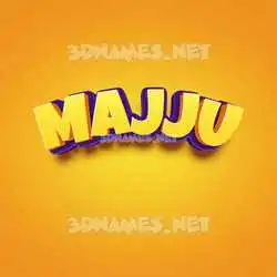 majju in Orange Toon style - 3D name wallpaper