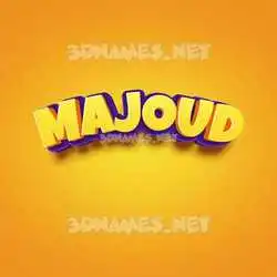 majoud in Orange Toon style - 3D name wallpaper