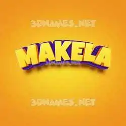 makela in Orange Toon style - 3D name wallpaper