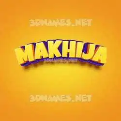makhija in Orange Toon style - 3D name wallpaper