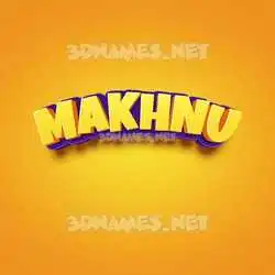 makhnu in Orange Toon style - 3D name wallpaper