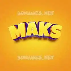 maks in Orange Toon style - 3D name wallpaper